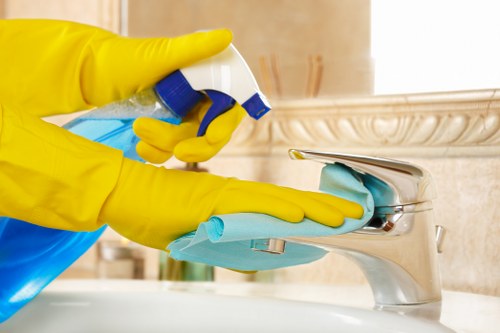 Technician removing stains from a carpet in Soho