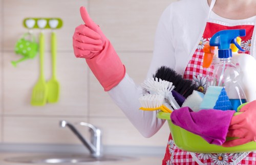 Preparing a room for carpet cleaning service