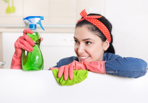 Deep carpet cleaning process in a busy urban space